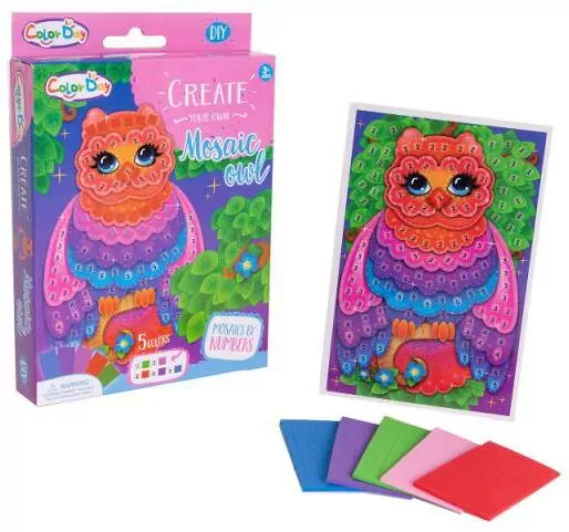 Mozaika wyklejanka po numerach. Sowa - tantis.pl