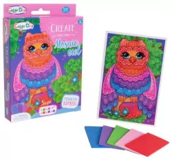 Mozaika wyklejanka po numerach. Sowa