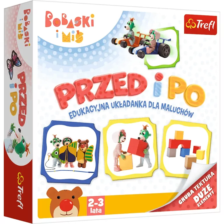 Przed i po. Trefliki. Bobaski i Miś. Edukacyjna układanka - tantis.pl