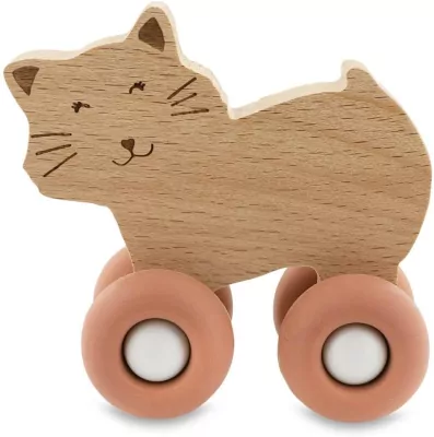 Kot drewniany z silikonowymi kołami