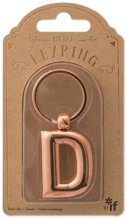 Metalowy brelok do kluczy litera D Keyring - tantis.pl
