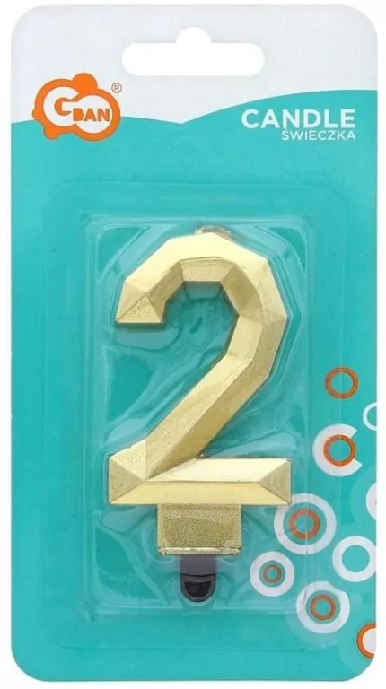 Świeczka Cyfra 2 Diament 7.6cm - tantis.pl