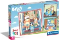 Clementoni. Puzzle 3x48. Super Kolor Bluey - tantis.pl