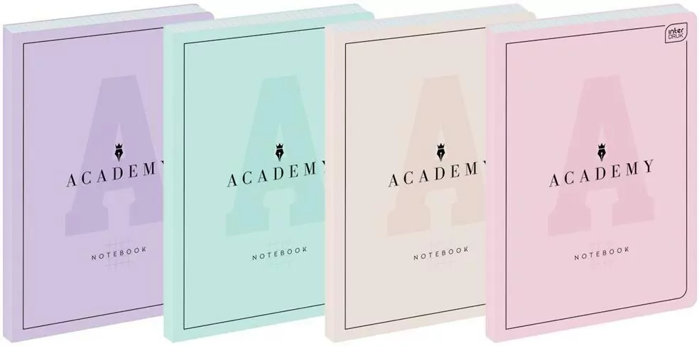 Brulion Academy Pastel. B5/128K kratka. 5 sztuk - tantis.pl