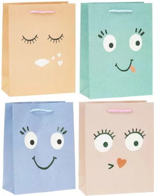 Torebka z brokatem Buźka 31x42x12cm mix ROZETTE. 1 sztuka