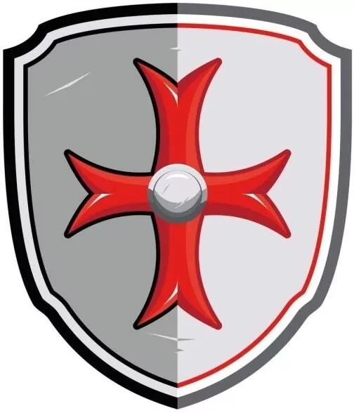 Tarcza rycerska z krzyżem maltańskim - tantis.pl