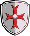 Tarcza rycerska z krzyżem maltańskim - tantis.pl