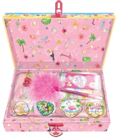 Notatnik w szkatułce z akcesoriami flaming - tantis.pl