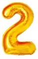 Balon foliowy złoty cyfra 2, wys. 81 cm  BCF-955-2 - tantis.pl