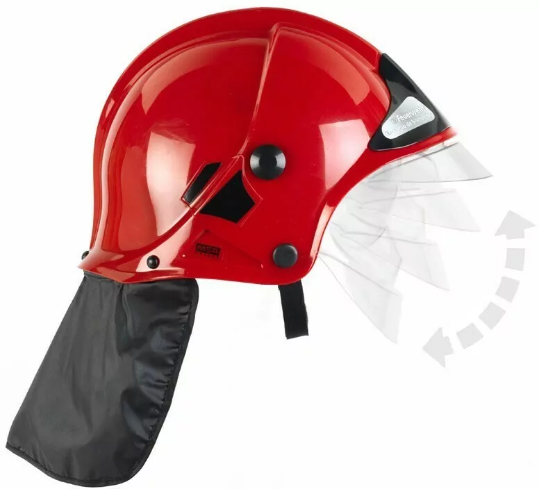 Hełm strażacki czerwony z szybką - tantis.pl