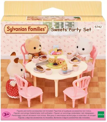 Sylvanian Families. Stół, krzesła i mnóstwo słodkości. Sweets Party 5742 - tantis.pl