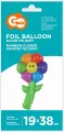 Balon foliowy kwiatek tęczowy 19x38cm - tantis.pl