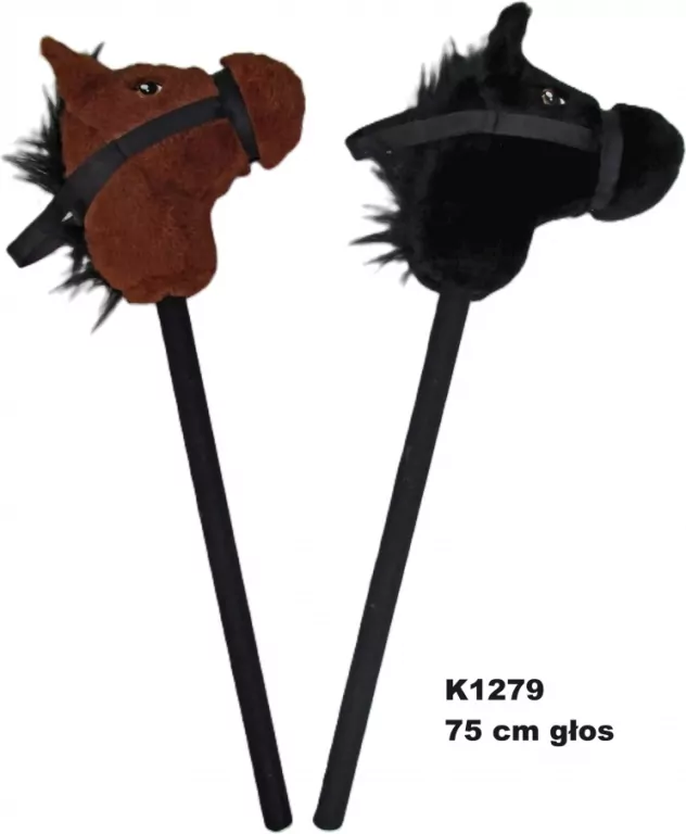 Koń na kiju z głosem 75cm. Mix - tantis.pl