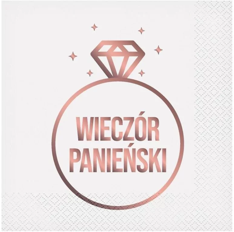 Serwetki: Wieczór Panieński białe 33 x 33cm - tantis.pl