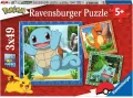 Pokemony. Puzzle 3x49 elementów - tantis.pl
