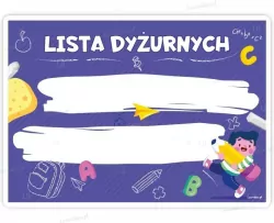 Tablica dyżurnych A4 fioletowa