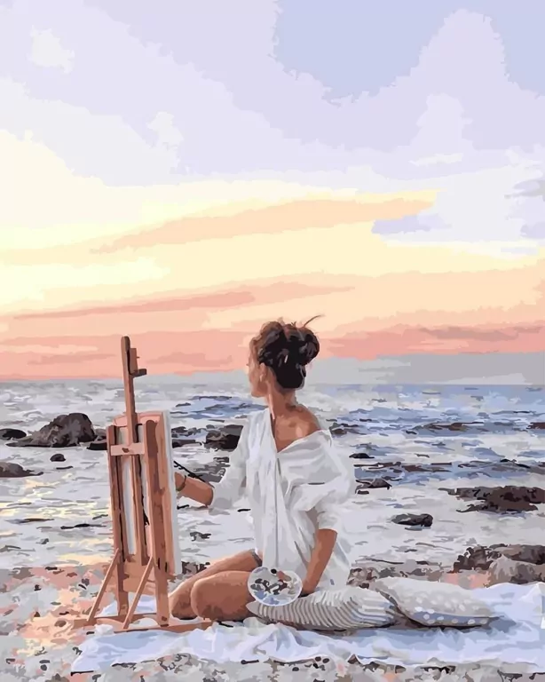 Malowanie po numerach - Świt na wybrzeżu 40x50cm - tantis.pl