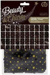 Kurtyna B&C gwiazdki metaliczna czarna 100x200cm