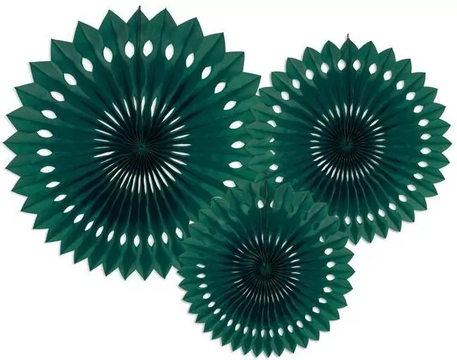 Rozety dekoracyjne ciemne zielone 20-30cm - tantis.pl