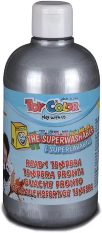 Farby Tempera metalic, srebrna 500ml - tantis.pl