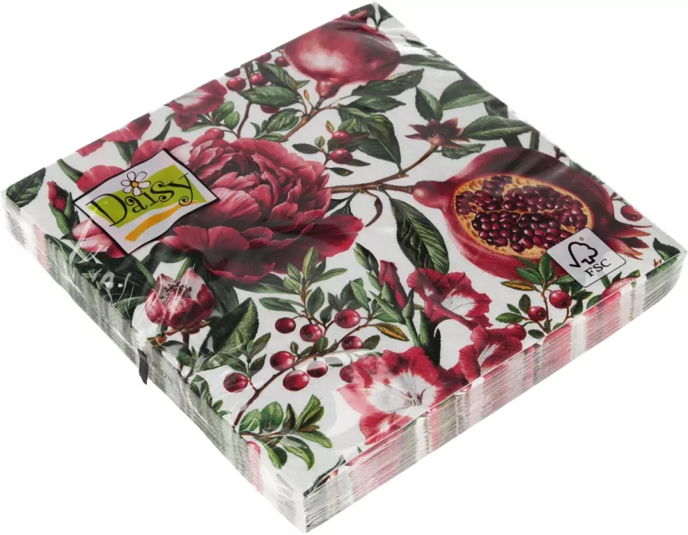 Serwetki DAISY Lunch SD 330x330 Kwiaty czerwone 043201 - tantis.pl
