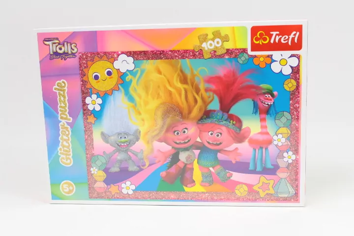 Puzzle 100 Glitter. Błyszczące Trolle - tantis.pl