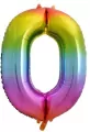 Balon foliowy 85cm. Cyfra 0 tęczowa - tantis.pl