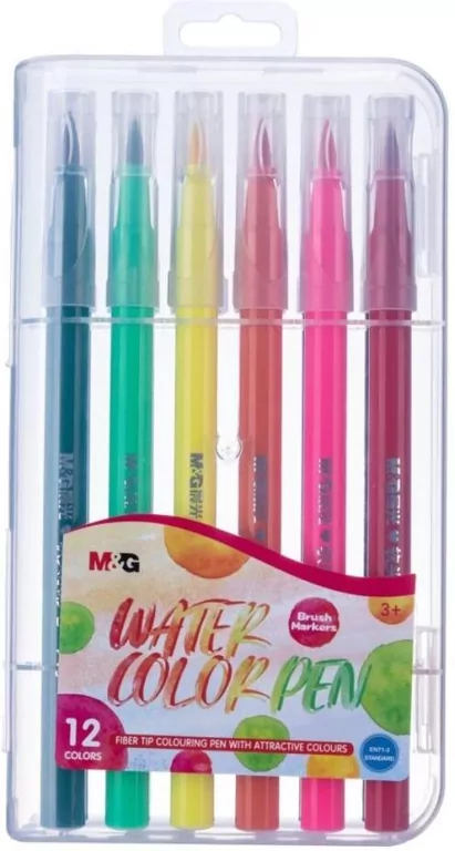 Pisak artystyczny pędzelkowy 12 kolorów M&G - tantis.pl
