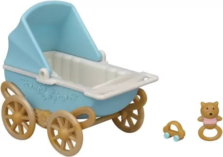 Zestaw wózek z bliźniakami królików z czekoladowymi uszkami. Sylvanian Families - tantis.pl