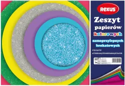 Zeszyt papierów kolor. samoprzylep. brokat A4/8K