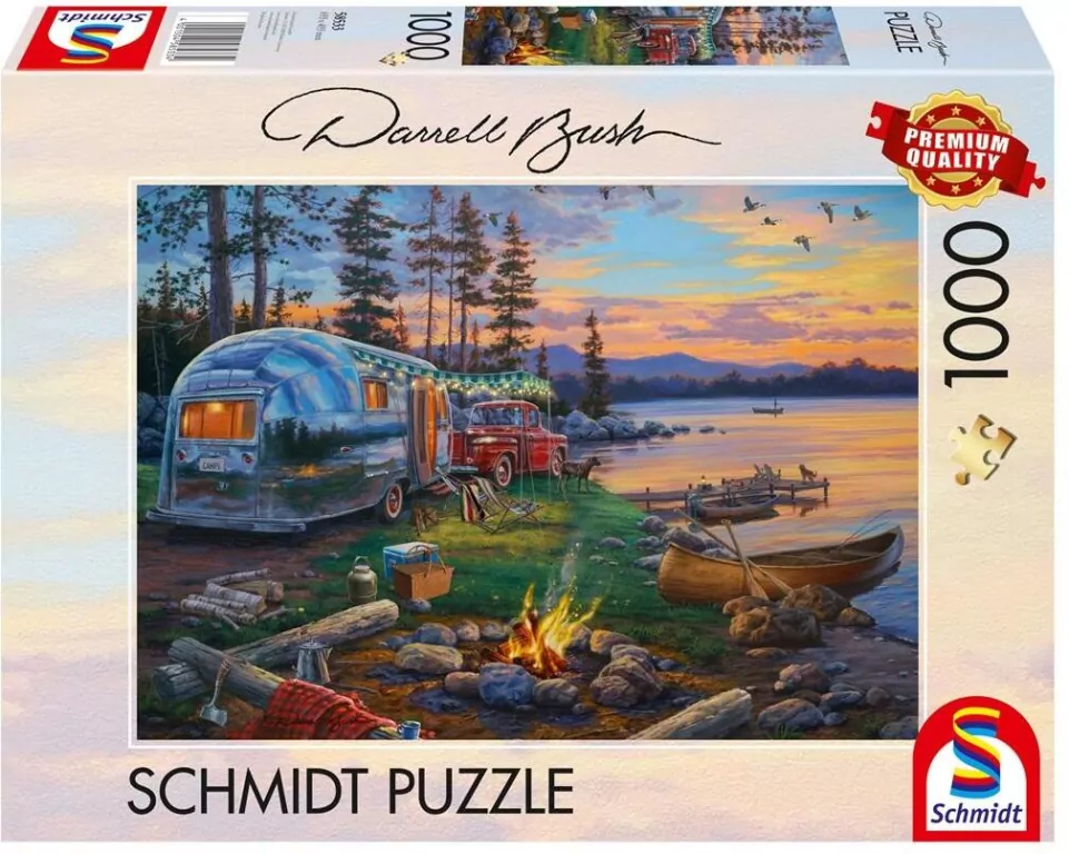 Puzzle PQ 1000 DARREL BUSH Ognisko nad jeziorem - tantis.pl