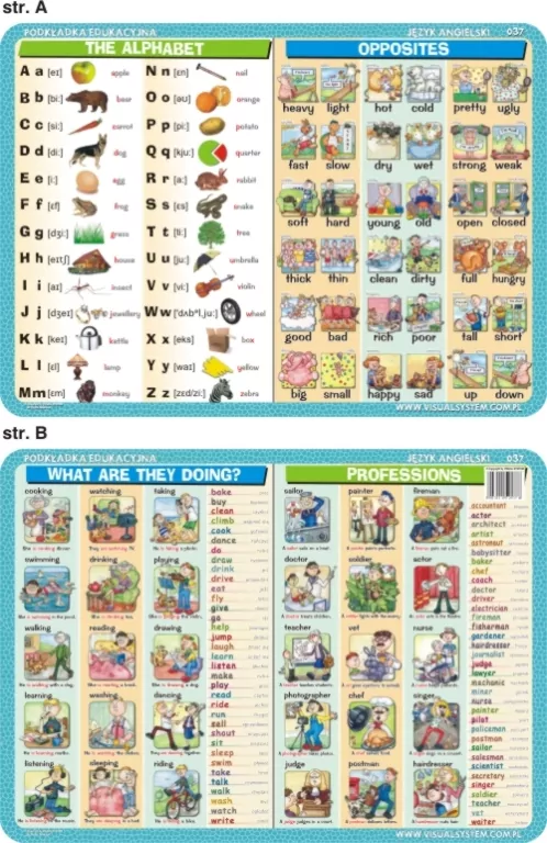 Podkładka edu. 037 - The alphabet, opposites. - tantis.pl