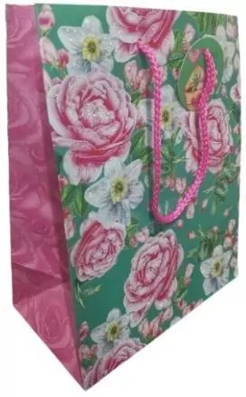Torebka ozdobna 35x37x12cm brokat róże FRESH - tantis.pl