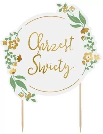 Topper na tort Chrzest Święty mix 15x20cm - tantis.pl