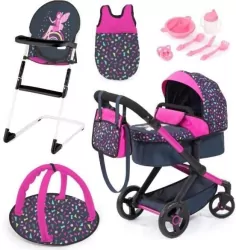 Wózek dla lalek granatowy z akcesoriami XEO