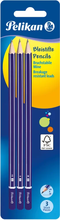 Pelikan. Ołówek GP 2B/B/HB, 3 sztukI - tantis.pl