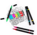 Markery Brush z cienkopisem 12 kolorów KIDEA - tantis.pl