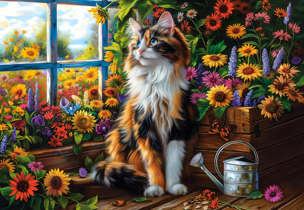 Blooming Cat Meditation. Puzzle 1000 - tantis.pl