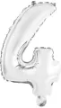 Balon foliowy mini cyfra 4 srebrna 32x40cm - tantis.pl