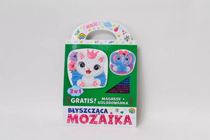 Błyszcząca mozaika 3w1 - Kotek i słonik - tantis.pl