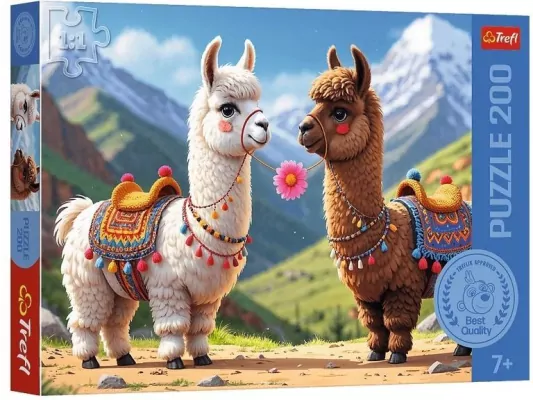 Puzzle 200 Kolorowe lamy Rodzina Treflików TREFL