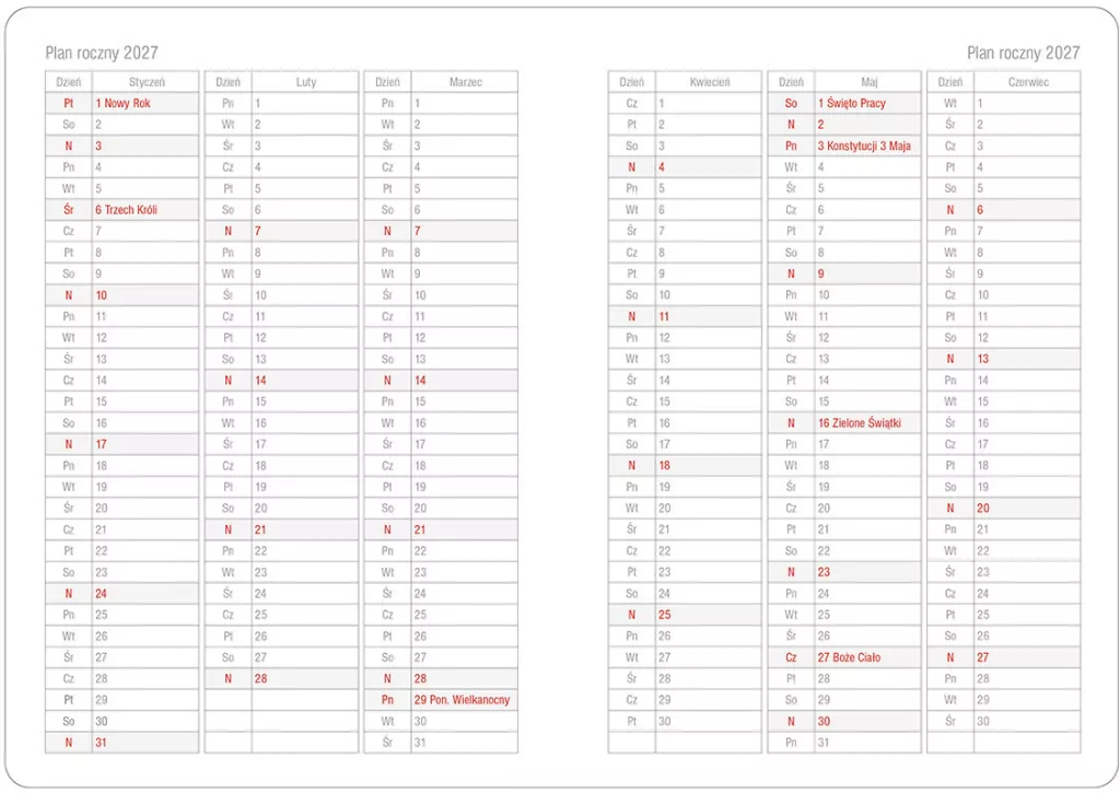 KALENDARZ KSIAZ A6 OPR TW TYDZIEN ERIS CZAR OPS - tantis.pl