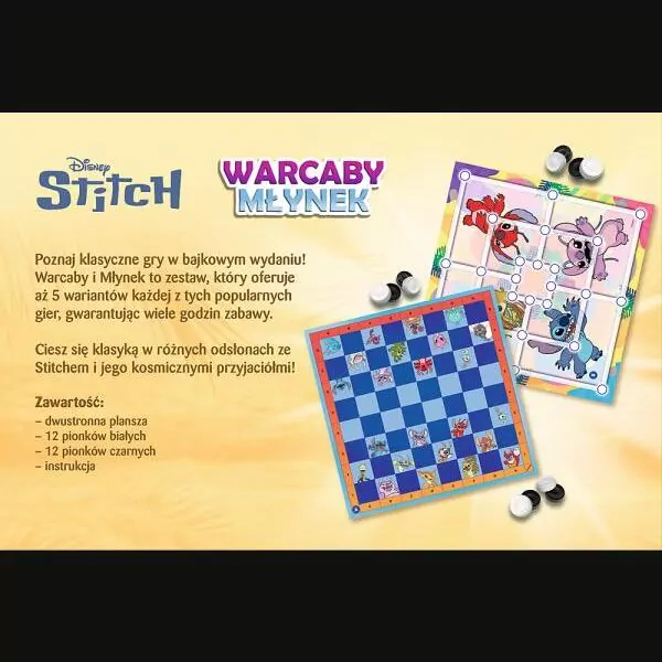 Warcaby i Młynek Lilo&Stitch TREFL - tantis.pl