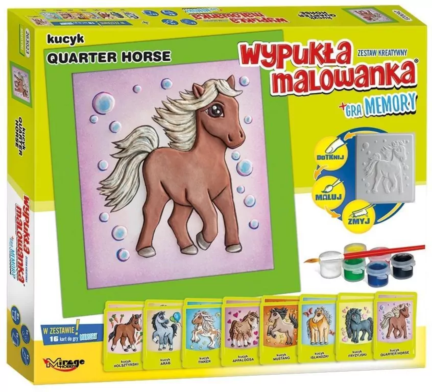 Wypukła malowanka Kucyk Quarter + gra memory - tantis.pl