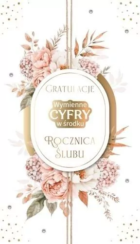 Karnet Rocznica Ślubu wymienne cyfry - tantis.pl