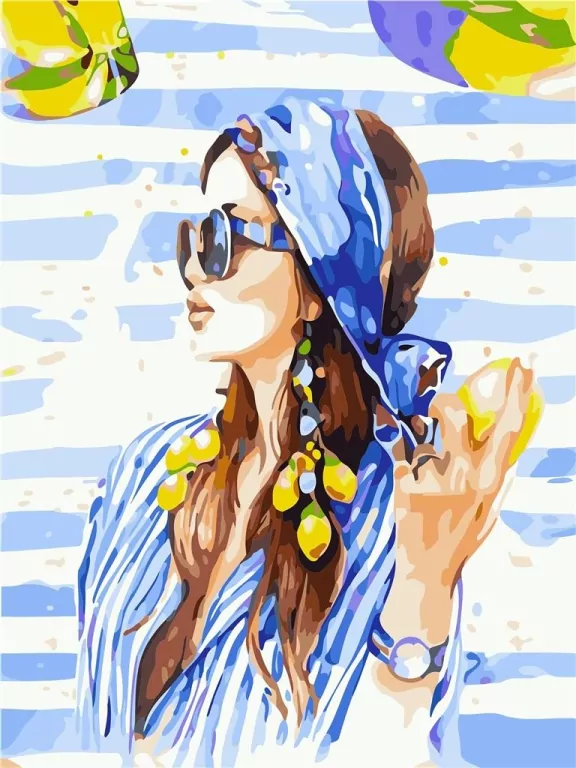 Malowanie po numerach - Wakacyjna panna 30x40cm - tantis.pl