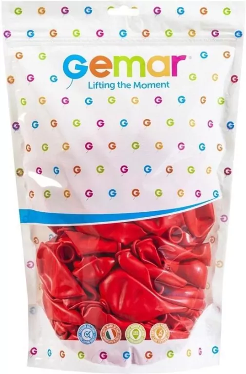 Balony Gemar pastelowe czerwone 33cm 50szt - tantis.pl