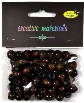 Koraliki drewniane 10mm. Ciemny brąz 25g - tantis.pl