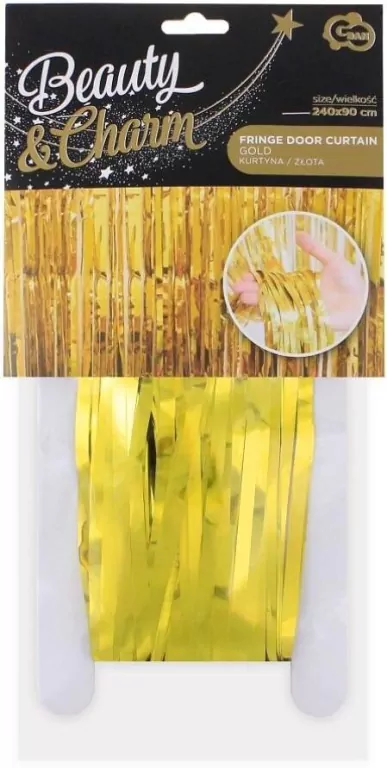 Kurtyna dekoracyjna złota 90x240cm - tantis.pl