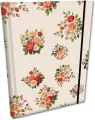 Notes B6 kratka z gumką Soft Touch Róże W Beżu - tantis.pl